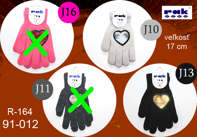 91-012* R164 detské rukavice 17 cm