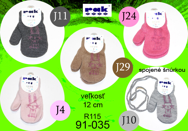 91-035* R115 detské rukavice 12 cm